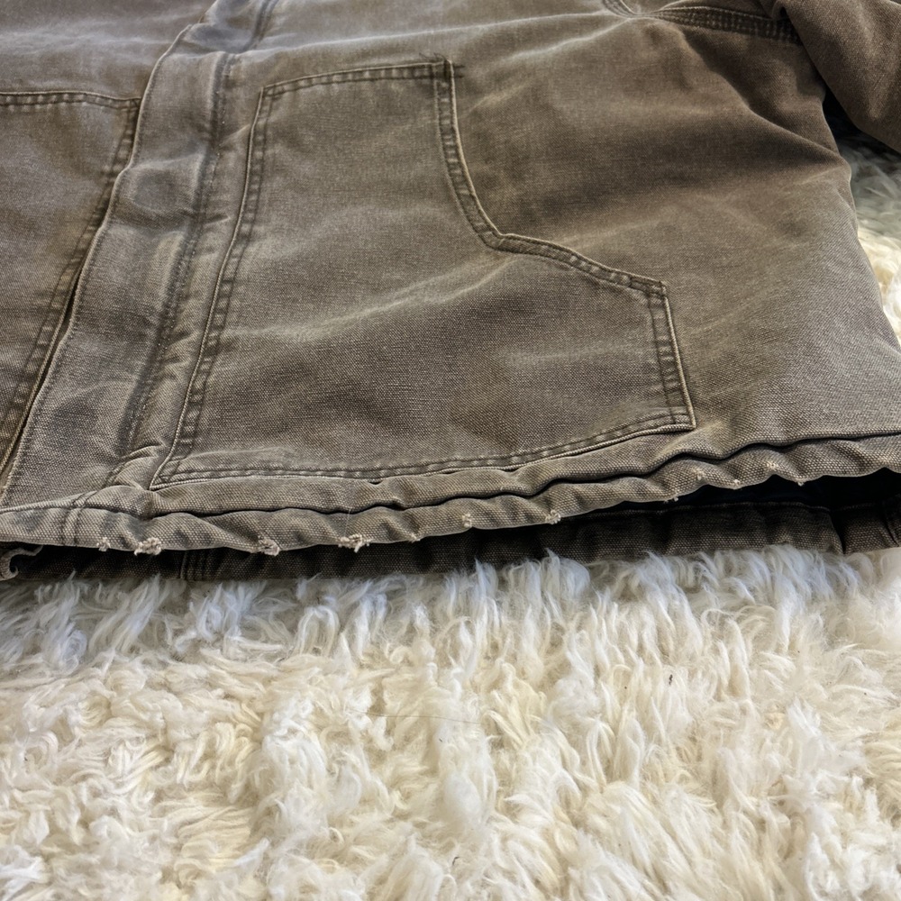 Carhartt J22-CHT Brown Vintage Mens XXL Arctic Jacket Corduroy Collar Distressed - Picture 11 of 16